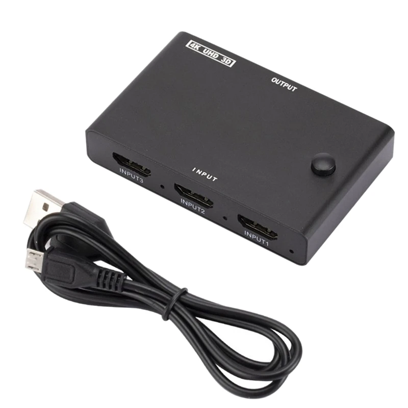 

HDMI-Compatible Switcher 3 IN 1 OUT HDMI-Compatible 3 In One Out Manual Button