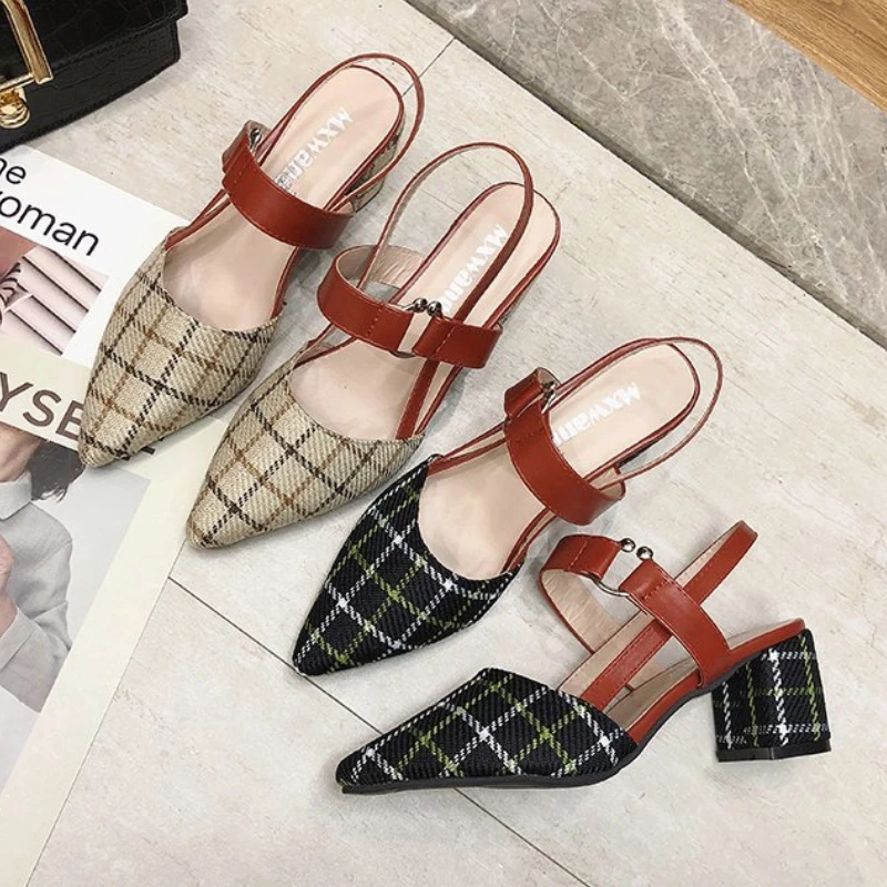 

Elegant Women Pointed Toe Pumps Slingback Slip on High Heels Sexy Ladies Shoes and Sandals Zapatos Para Mujer Plus Size 42