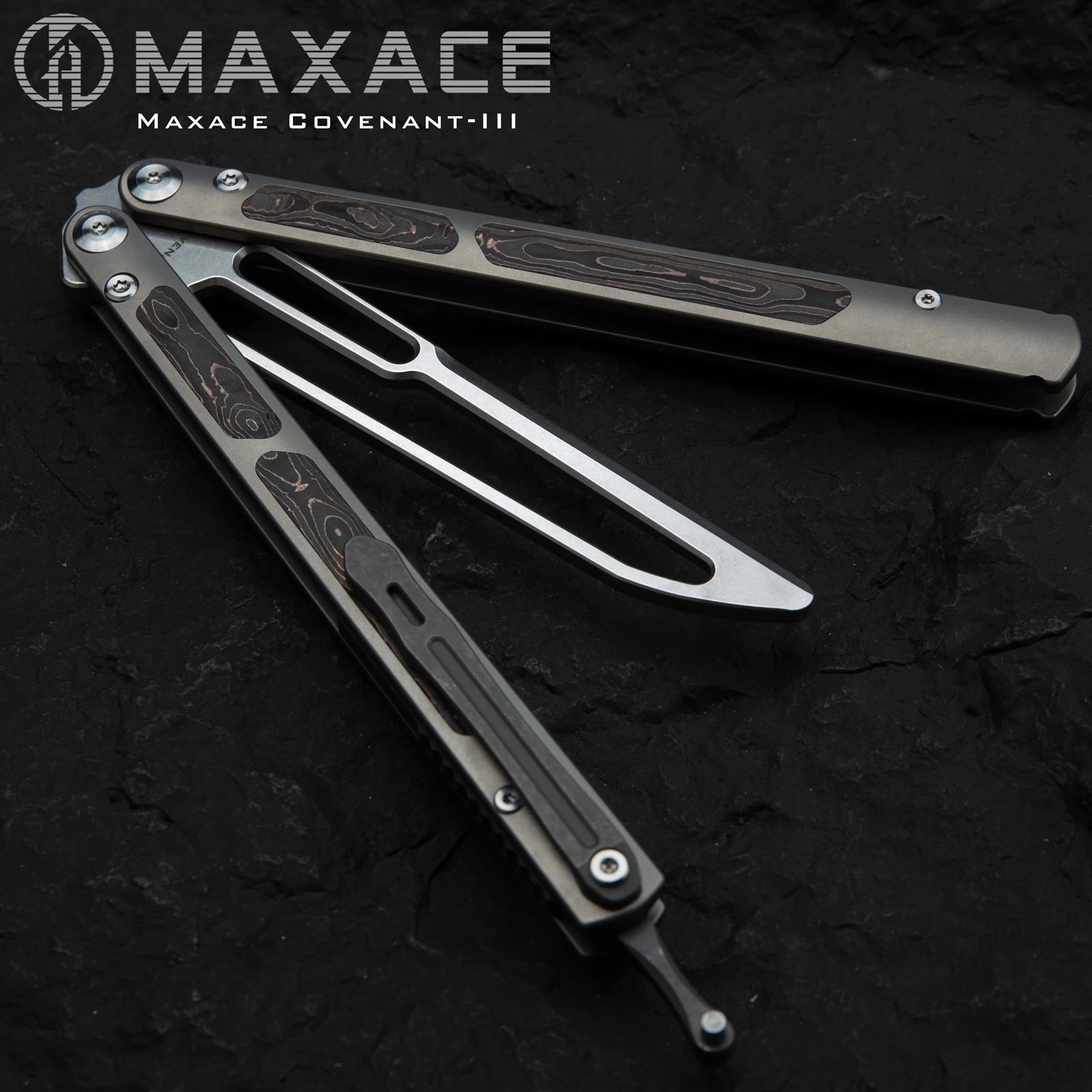 

Maxace задействование-Ill бабочка с ручкой, модель M390, система втулок лезвия, инструменты для повседневного использования, подарки с плавным переворачиванием, складные ножи