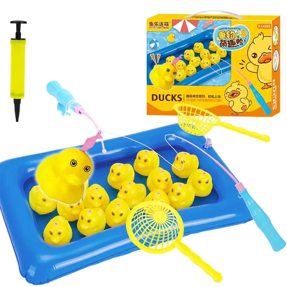 

Маленькая желтая утка, магнитные игрушки для игр в воде, набор игрушек для рыбалки для мальчиков и девочек, Рождественский подарок на день р...