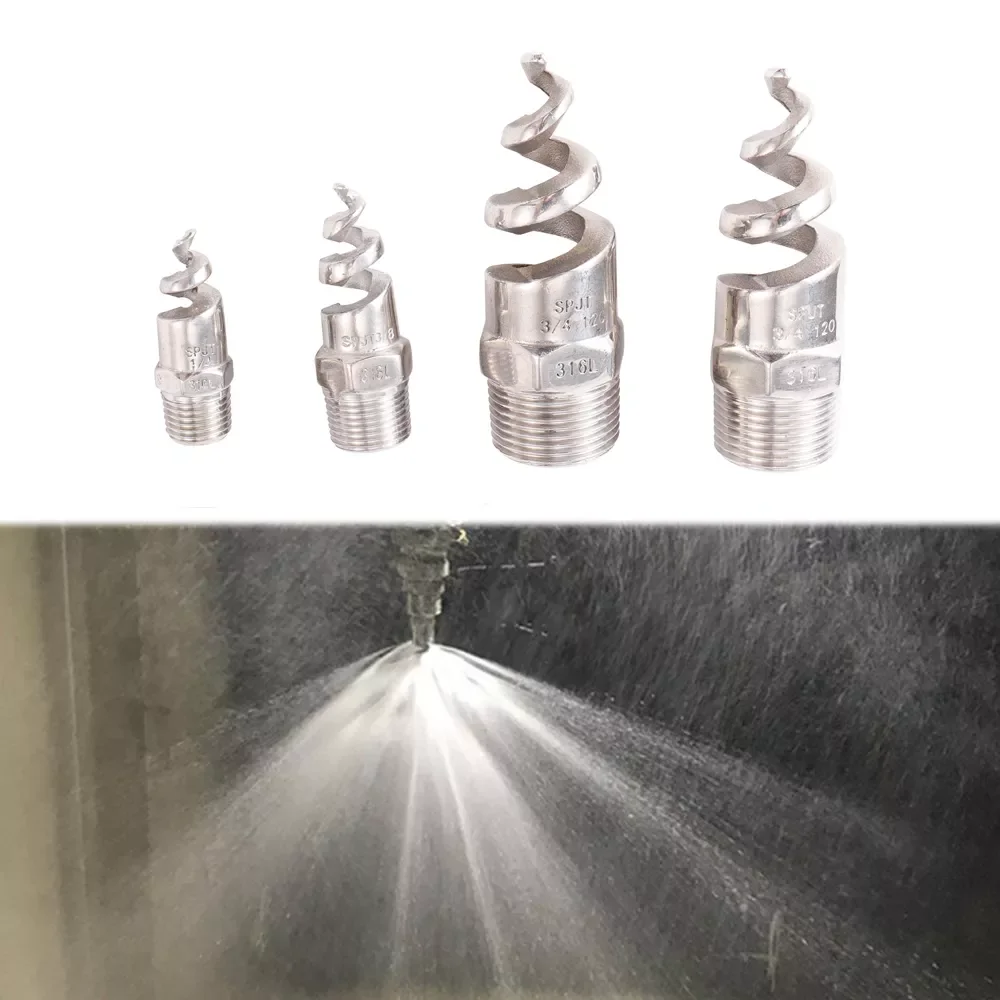 

3/8" 1/2" 3/4"1/4" 1"Male Thread Full Cone Spiral Jet Nozzle Stainless Steel Watering Mist Sprinkler Garden Lawn Irrigation Tool