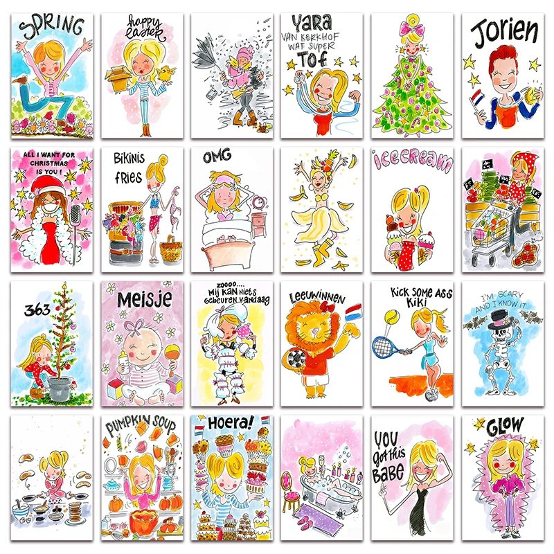 

New 5D Diamond mosaic Blond Amsterdam Cartoon Girl DIY Full Diamond painting embroidery Comic boy cross stitch Home decor E130