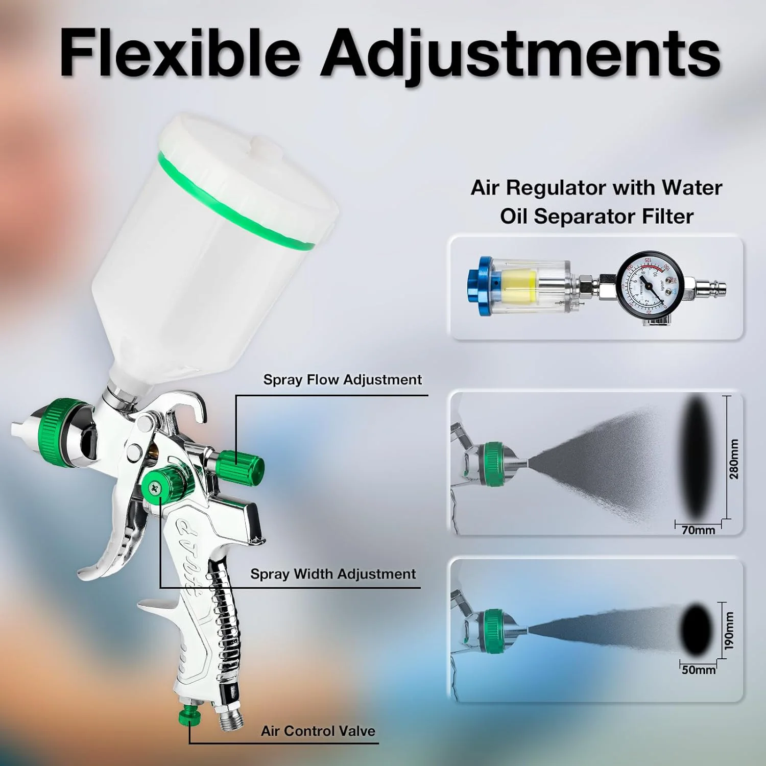 Профессиональный Пистолет-распылитель HVLP Сопло 1 4/1 7/2 0/2 5 Мм 600 Мл Объем Чашки С