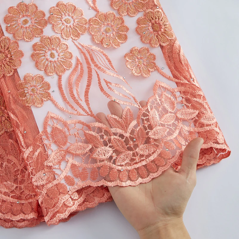 Новейшая африканская Тюлевая Кружевная Ткань 5 ярдов ткань высокого качества для