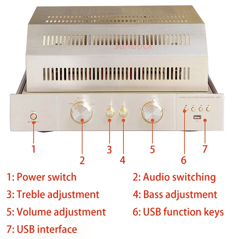 Sunbuck 200+200 Вт ламповый цифровой усилитель звука