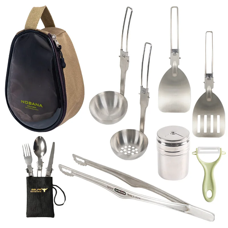 

Outdoor Mountaineering Fishing Mini Folding Cookware Set Camping Picnic Barbecue Kitchenware Shera Bowl Pack Camping Accessory