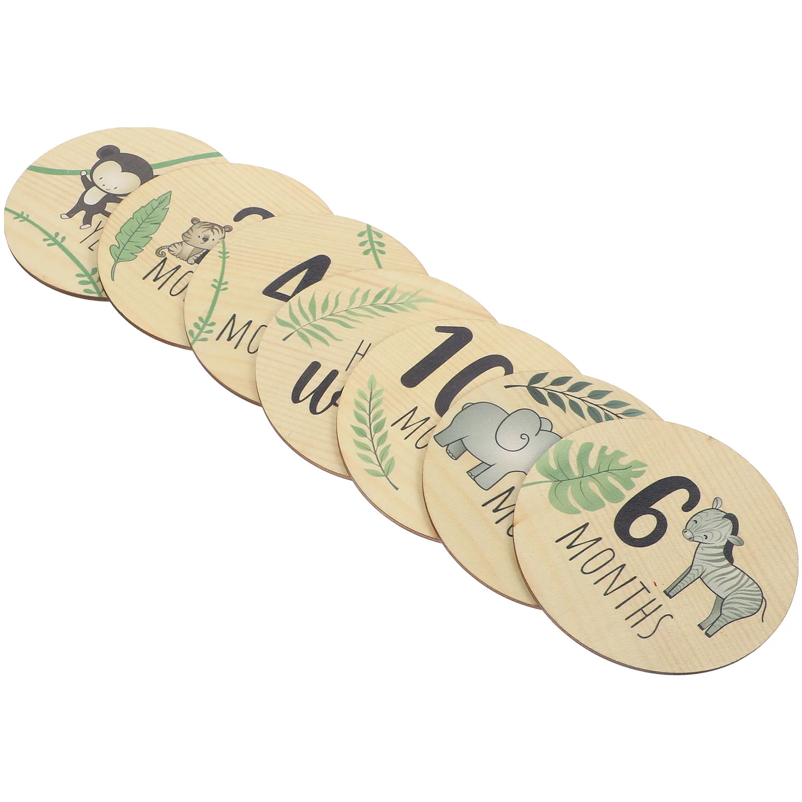 

7pcs Wooden Monthly Milestone Photo Cards Baby Announcement Cards Party Favor