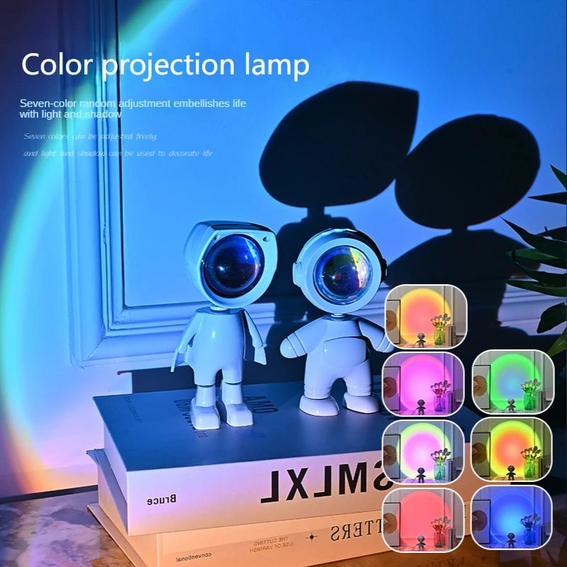 Colorful Sunset Lights Sunset Atmosphere Unplugged Bedside Two-in-one Room Indoor Projection Lamp Nightlight