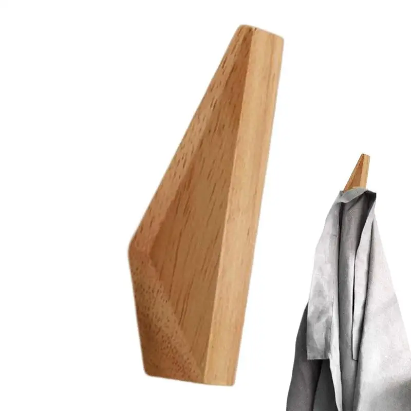 

Solid Wood Wall Hooks Angular Minimalist Hooks Wall Mounted Japanese Style Natural Simple Rustic Home Foyer Entryway Decor