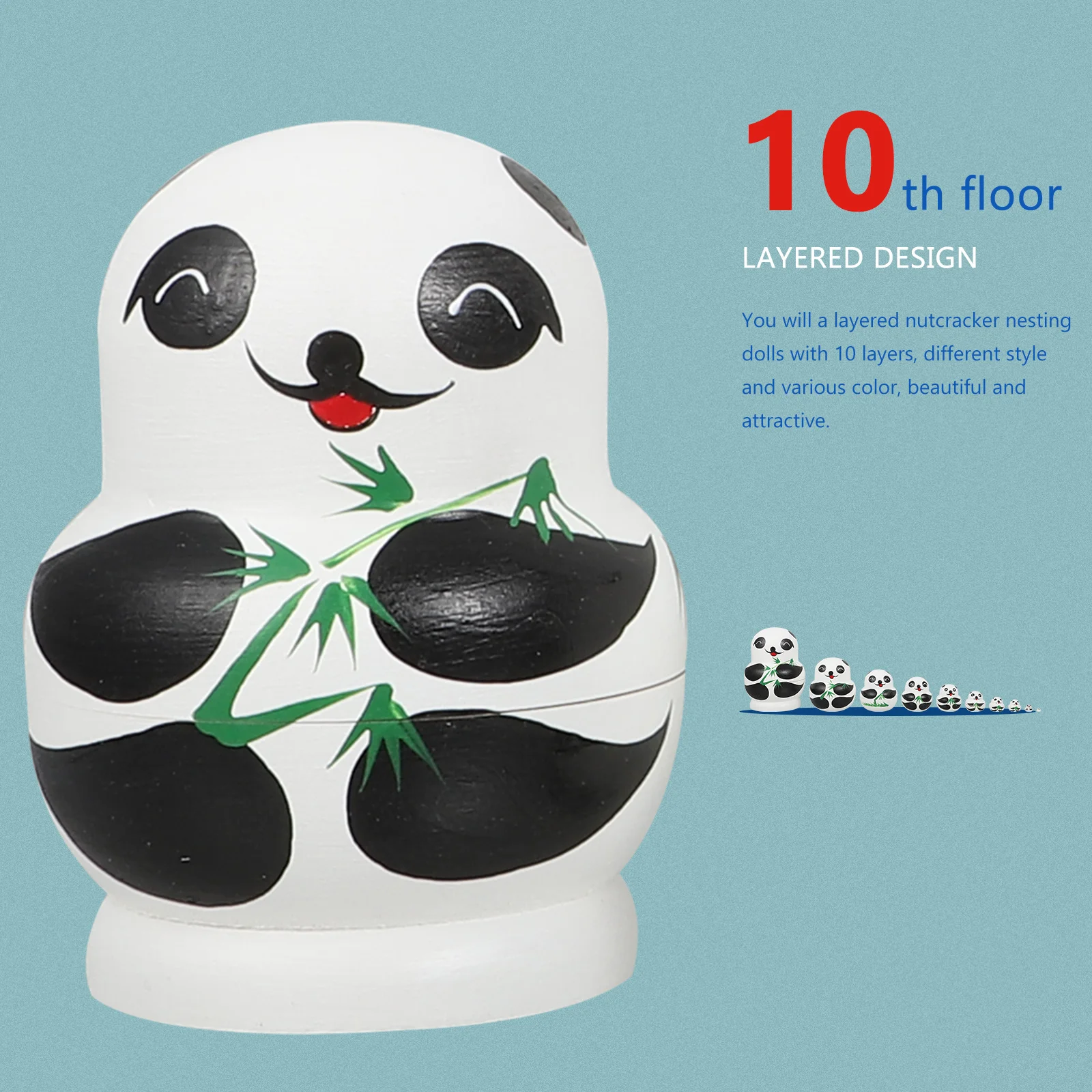 Десятислойная панда-матрешка подарок на день рождения куклы матрешки игрушки