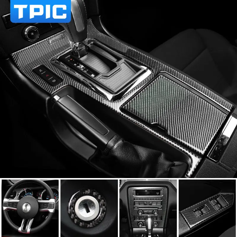 

Carbon Fiber Interior Trim For Ford Mustang 2009-2013 Car Transmission Shift Panel Cover ABS Decoration Sticker Car Accessories