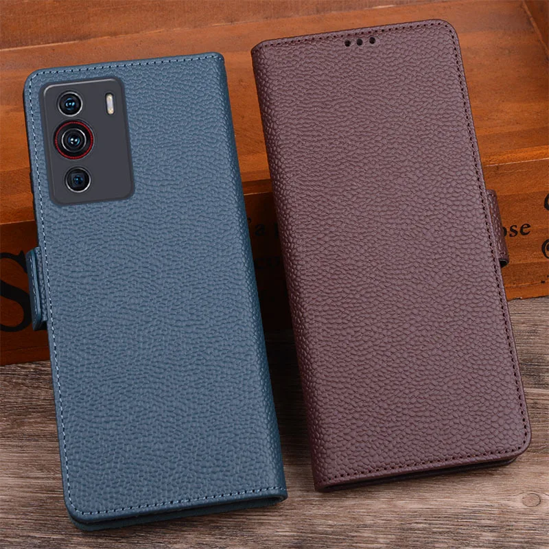 Hot Sales Luxury Genuine Leather Flip Phone Case For For Zte Nubia Z40 Pro Leather Half Pack Phone Cover Procases Shockproof
