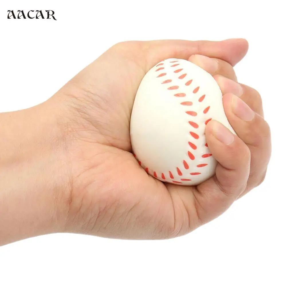 

White Foam Ball Massage Soft Baseball Shaped Hand Wrist Exercise Stress Relief Relaxation Squeeze Ball Toys