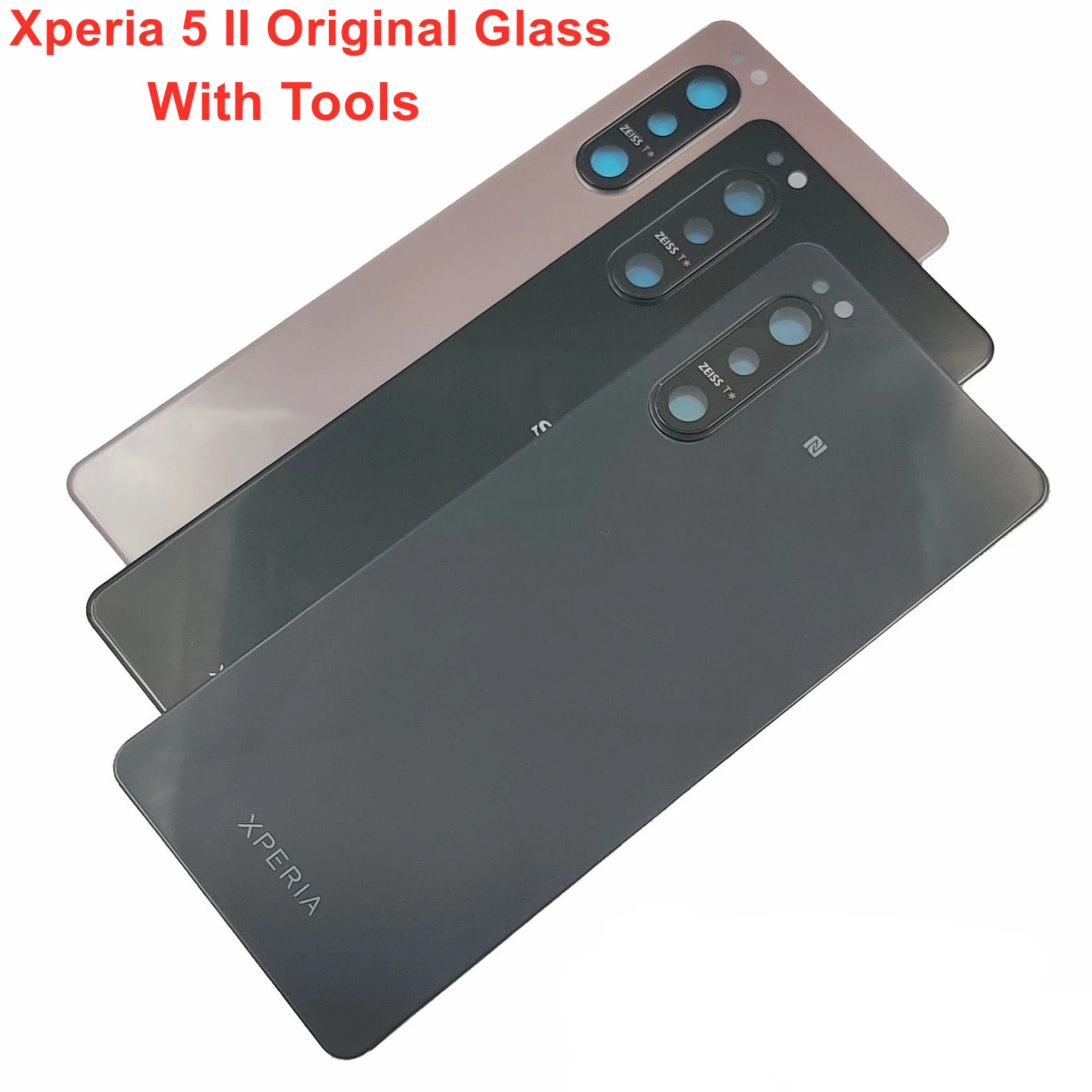 

Gorilla Glass для Sony Xperia 5 II 100% оригинальная Жесткая Крышка батарейного отсека задняя крышка корпус + объектив камеры + клей