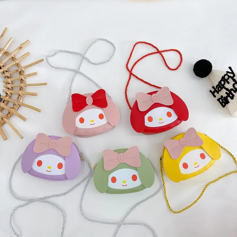 

Sanrio Kawaii Mymelody Cross-Body Bag Cartoon Anime Kids Shoulder Bag Cute Pu Portable Travel Storage Bag Girls Kids Gift Toys