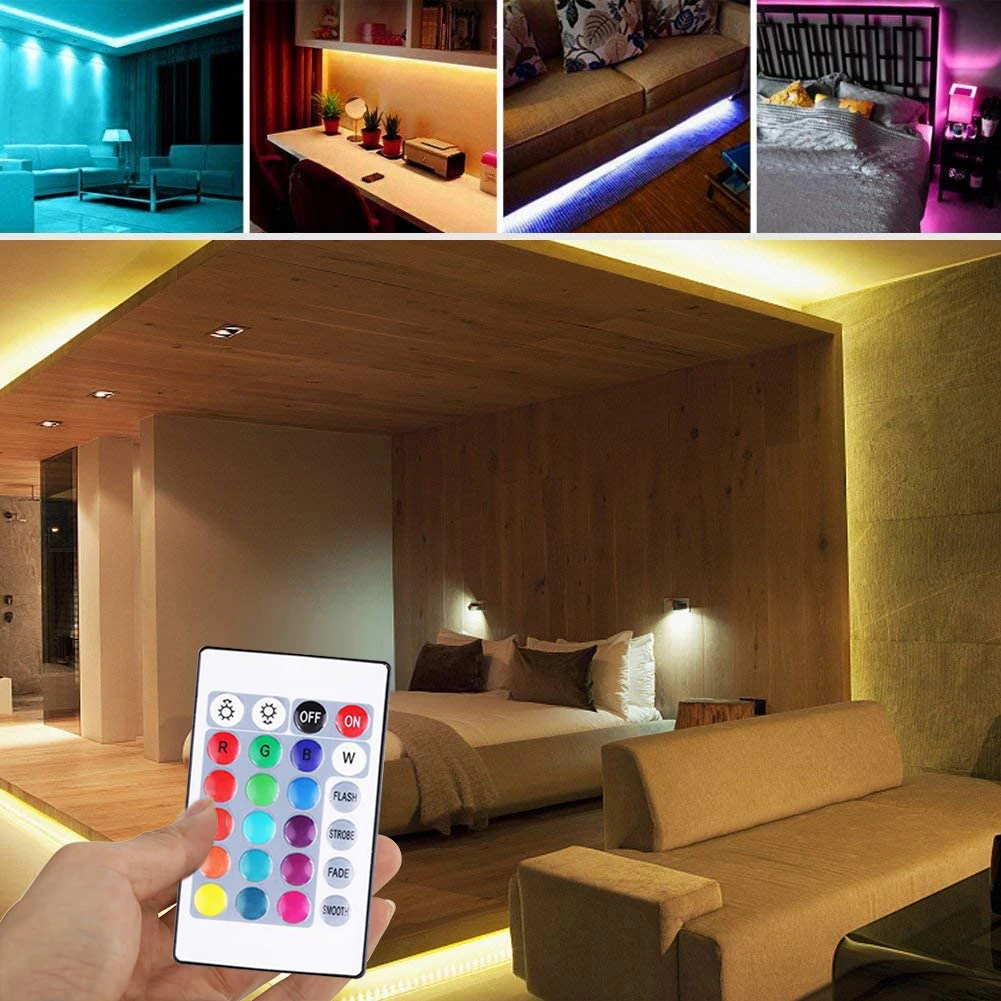 

WIFI Control LED Strip Light Set RGB Flexible Diode Ribbon with Remote Control Wedding Decorative Fairy Lights
