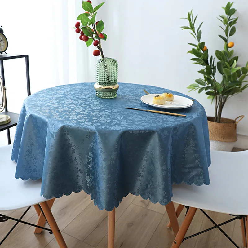 

Скатерть из искусственной кожи, жаккардовая атласная ткань для стола, круглая скатерть, чехол для обеденного стола, цветочный домашний деко...