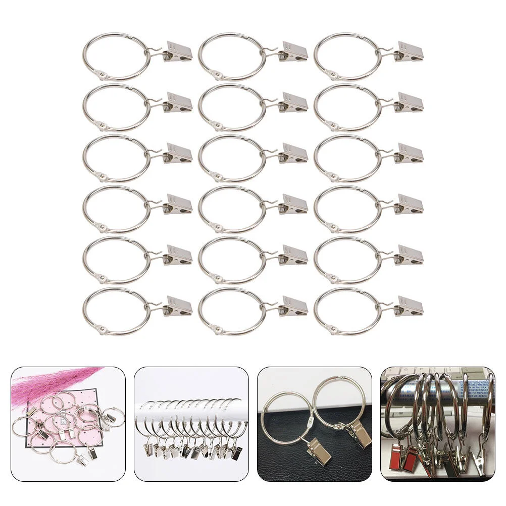 

30 Pcs Curtain Clip Black Binders Fixing Clamp Multi-functional Clips Ring Iron Clamps Multipurpose Rings