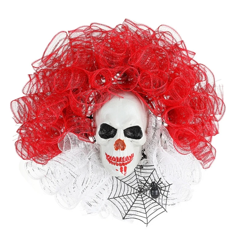 

Halloween Party Planner's Must Have Red and White Skull Head Flower Hoop