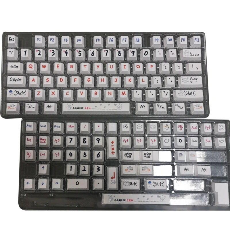 

131 Keys Large Characters Keycaps Thick PBT DyeSublimation Lightproof CherryProfile KeyCap Set For Mechanical Keyboard