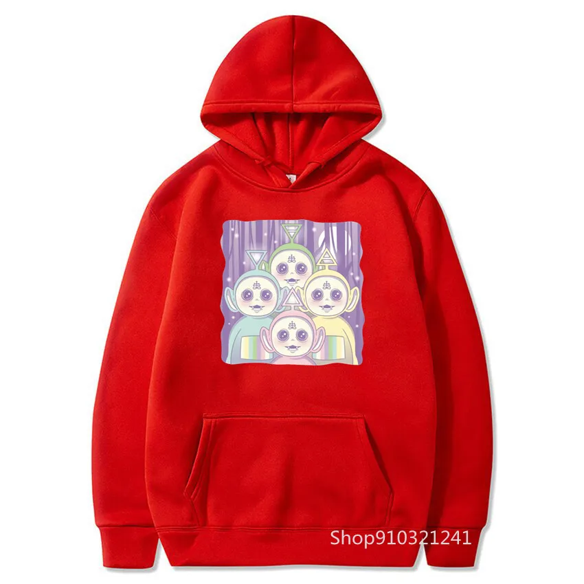 Толстовка женская с капюшоном милые топы принтом Teletubbies свободная уличная одежда