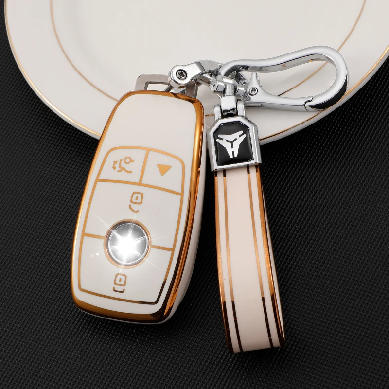 

New TPU Car Key Cover Shell Bag Protector Case Holder Skin Jacket For Mercedes Benz E G S-Class W213 Smart Key 4 Button