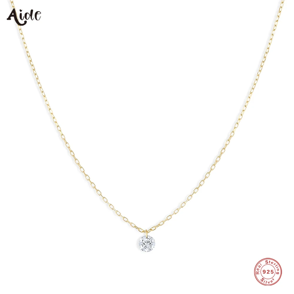 

Aide 925 Sterling Silver Trendy INS Style Various Pendant Necklaces For Women Zircon Snake Heart Charm Clavicle Choker Jewelry