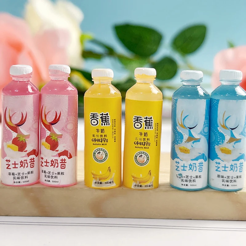 

10Pcs 1/12 Dollhouse Miniature Luminous Fruit Drink Bottle Model Kitchen Food Accessories For Doll House Decoration