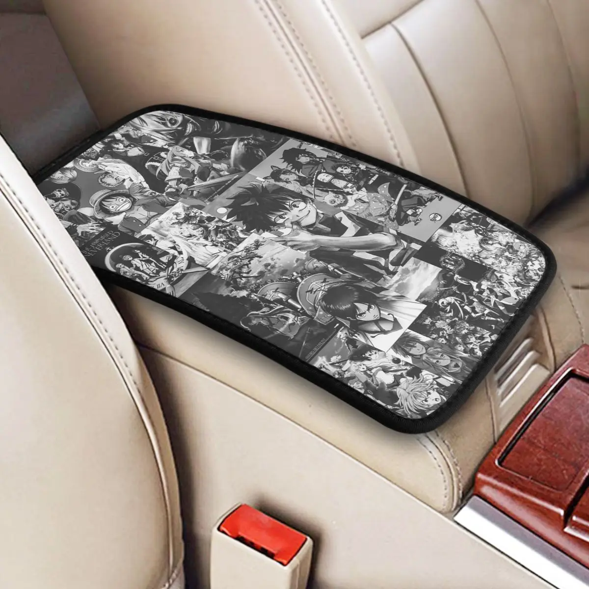 

Center Console Cover Pad Car Decor Accessories My Hero Academia Anime Collage Car Armrest Cover Mat Storage Box Pad Cushion