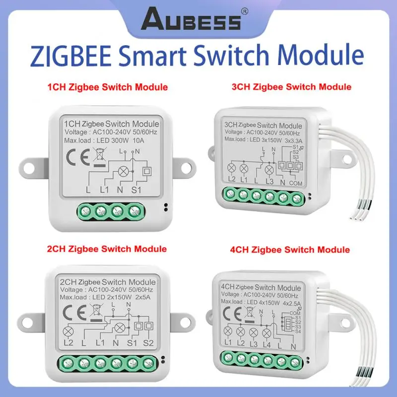 

Модуль переключателя Tuya Zigbee 3,0, выключатель для умного дома «сделай сам», 10 А, 1, 2, 3, 4 клавиши, пульт дистанционного управления, работает с Alexa, ...