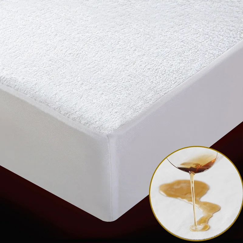 

Thick Stripe Waterproof Bed Sheet Nordic Cotton Towel Elastic Fitted Sheet for Mattress Proctector Cover Twin/ Full/ Queen/ King