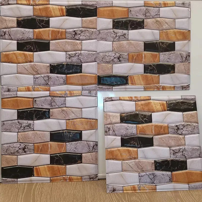 

12pcs Factory Direct Supply PVC Self-adhesive Wall Stickers Waterproof Beautification Decoration Living Room TV Background Wall