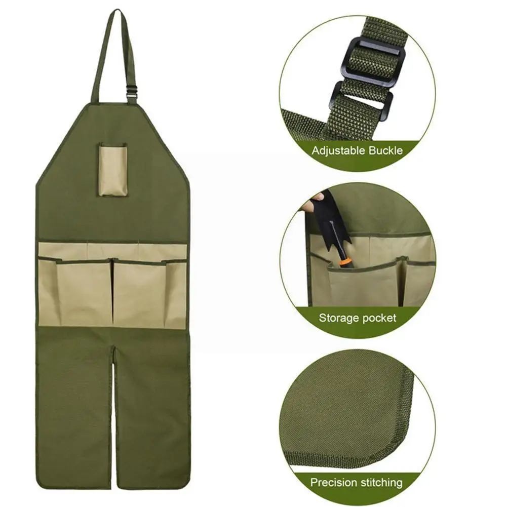 

2021 New Gardening And Gardening Trim Multi-pocket Color-blocking Apron Lengthened Oxford Cloth Tool Garden Home Leggings N8B5