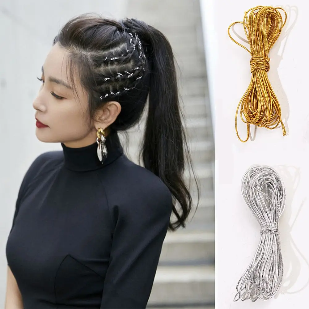

Stretchable Silver Elastic Cord Gold Dreadlock Styling African Braid Braided Hair Accessories Hair Decor