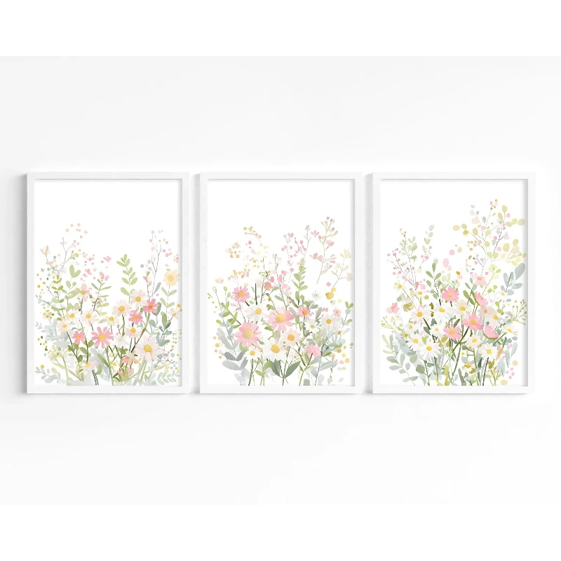 

Набор из 3 картин с цветочным узором для детской комнаты