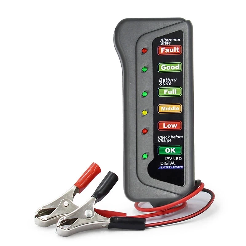

12V Universal Car Motorcycle Tester Fault Detector Battery Tester Digital Alternator Tester Car Diagnostic Tool Auto Repair