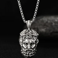 personality greek mythology jesus christ pendant necklace for men womens motorcycle party long chain hip hop jewelry