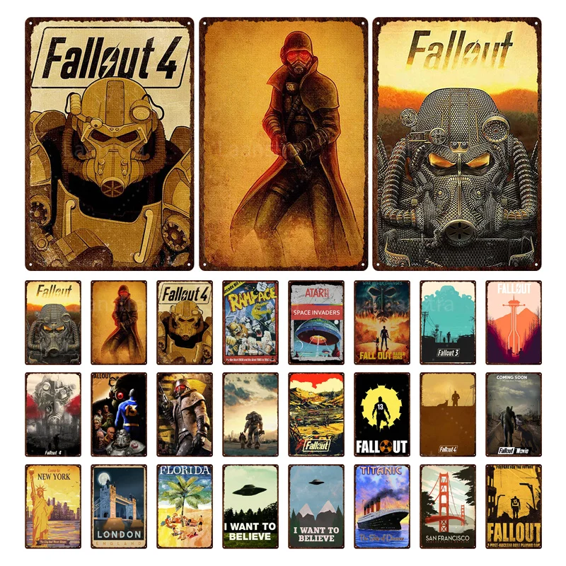 

Science Fiction Shabby Vintage Poster Fallout Aircraft Retro Metal Plate Iron Painting Tin Signs Wall Decoration Art Crafts A2