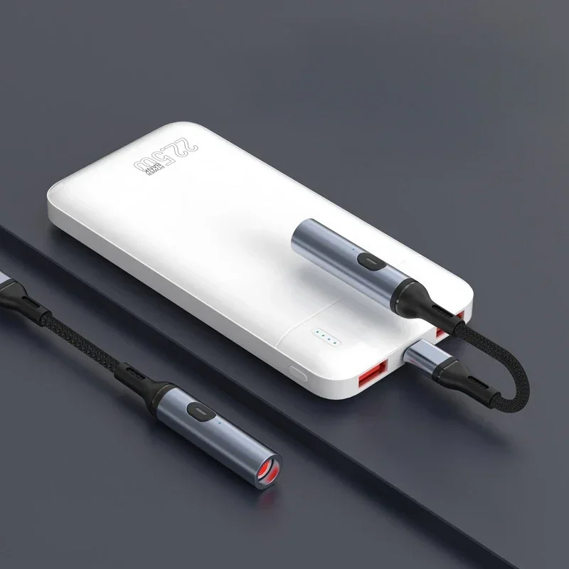 Mini Metal Windproof Charging Coil Lighter Outdoor Mobile Phone Cigarette Compact Into Tungsten Filament Ignition Tool