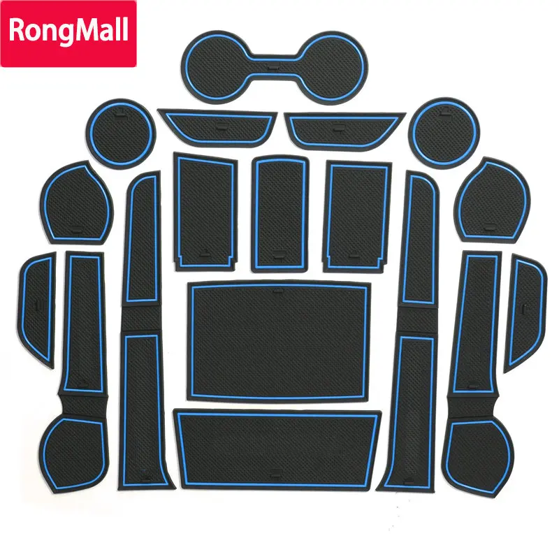 

RongMall Gate slot pad For Toyota Hilux SR5 4x4 2015 - 2018 Hilux REVO Hi- Interior Door Pad/Cup Non-slip mats red blue white