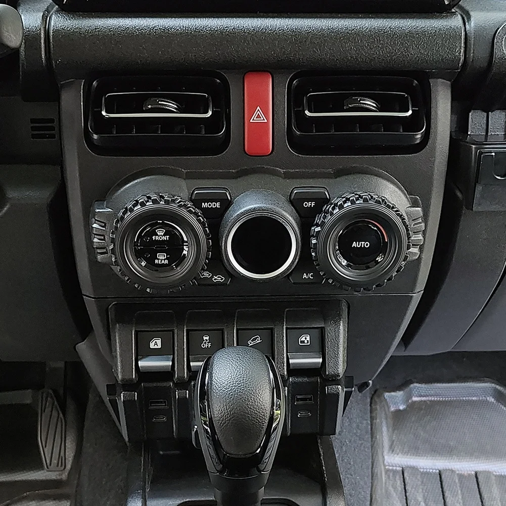 Фото 2 шт. для Suzuki Jimny Nomade 2025: Декоративные кольца для ручек панели кондиционера, элементы отделки интерьера, аксессуары для салона №4