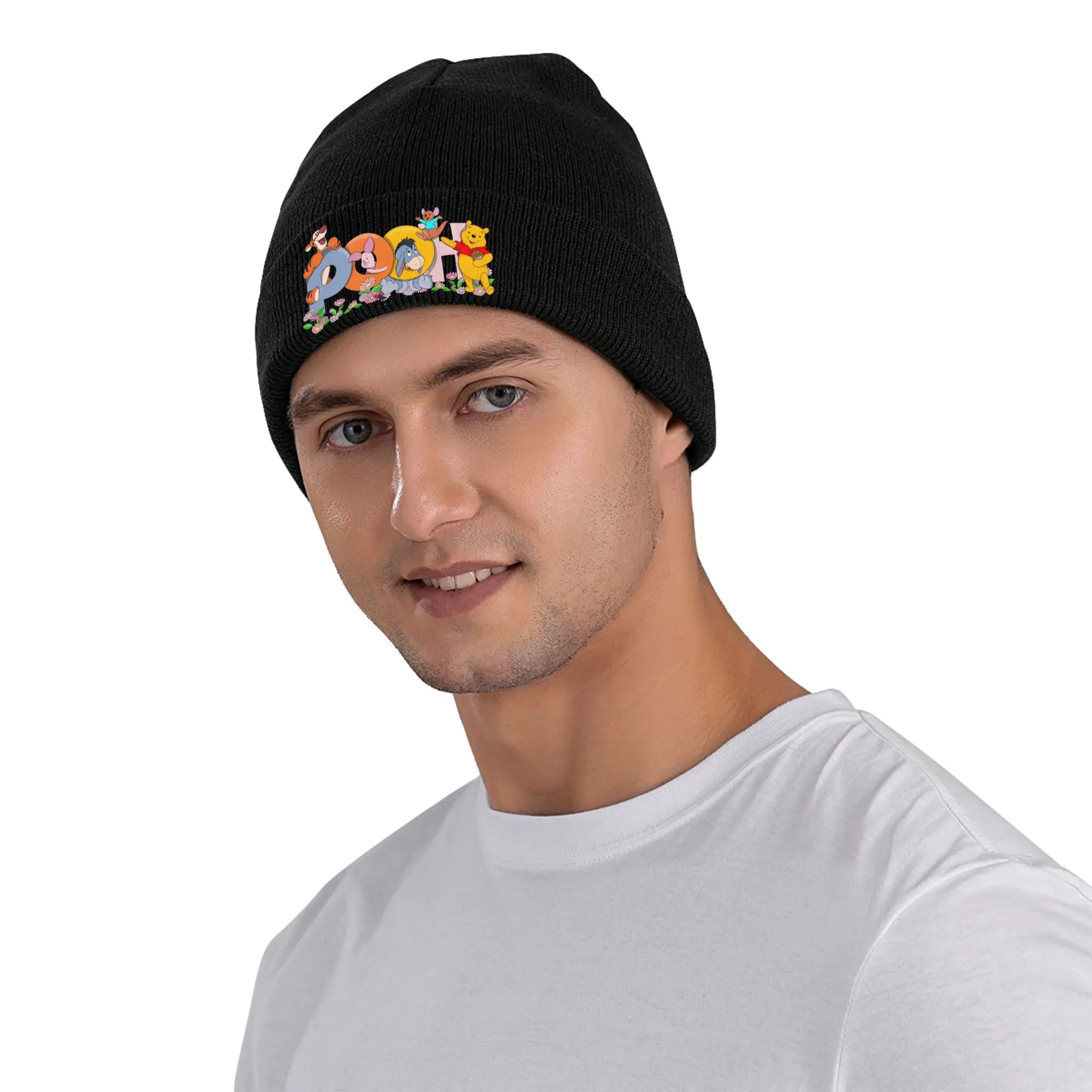 Фото Винни-Пух, шапки-бини с рисунком поросенка, шапки Skullies для мужчин и женщин, уличные Y2K, теплые мягкие шапки, осенние шапки Kpop на заказ, капот №3