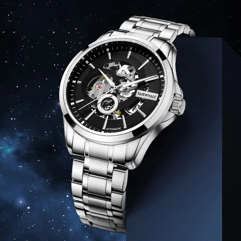 Мужские многофункциональные механические часы MARK FAIRWH с вырезами