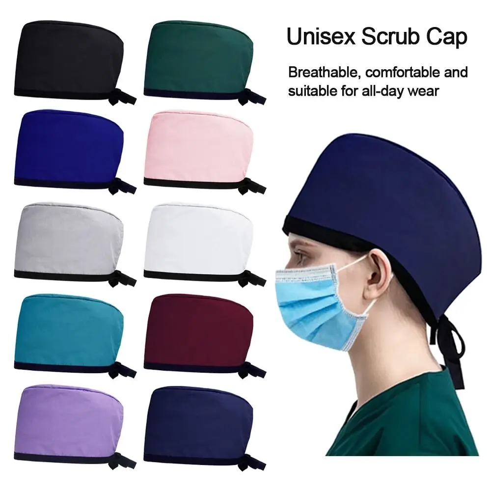 

Solid Color Lab Nursing Cap Adjustable Gorro Enfermera Lab Nursing Scrubs Cap Scrubs Caps Work Hats Beauty Work Hats