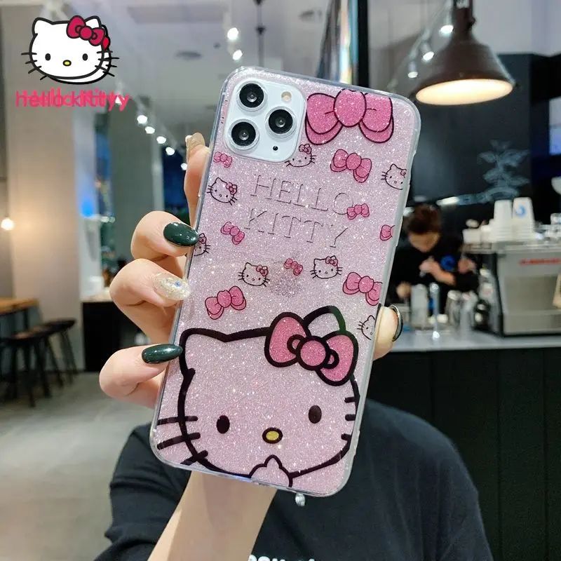 

Hello Kitty cartoon Mobile Case Deluxe Flash iPhone 12 Pro 12 Pro Max 11 Pro Shockproof TPU Case Girl iPhone 13 13 Pro