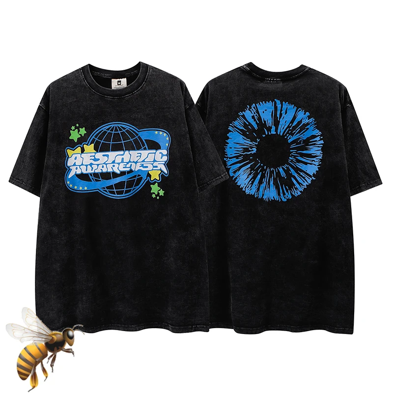 

Earth Printing Travis Scott T-shirts Women Men High Quality Hip-Hop Harajuku Summer Tops Tees Tshirts