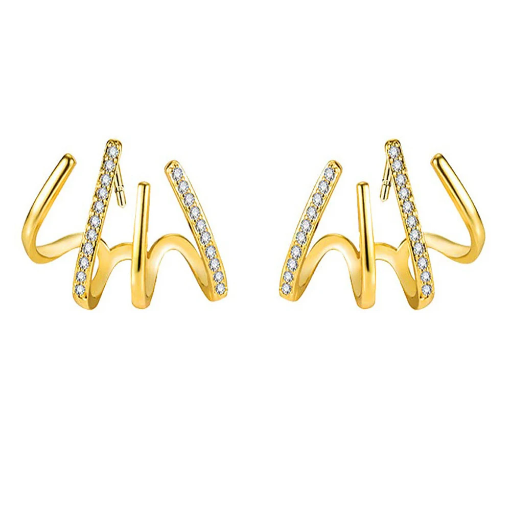 

Dckazz Claw Earring for Women Gold Color Cubic Zircon Minimalist Luxury Piercing Ear Cuffs Party Stud Earrings Jewelry Gift