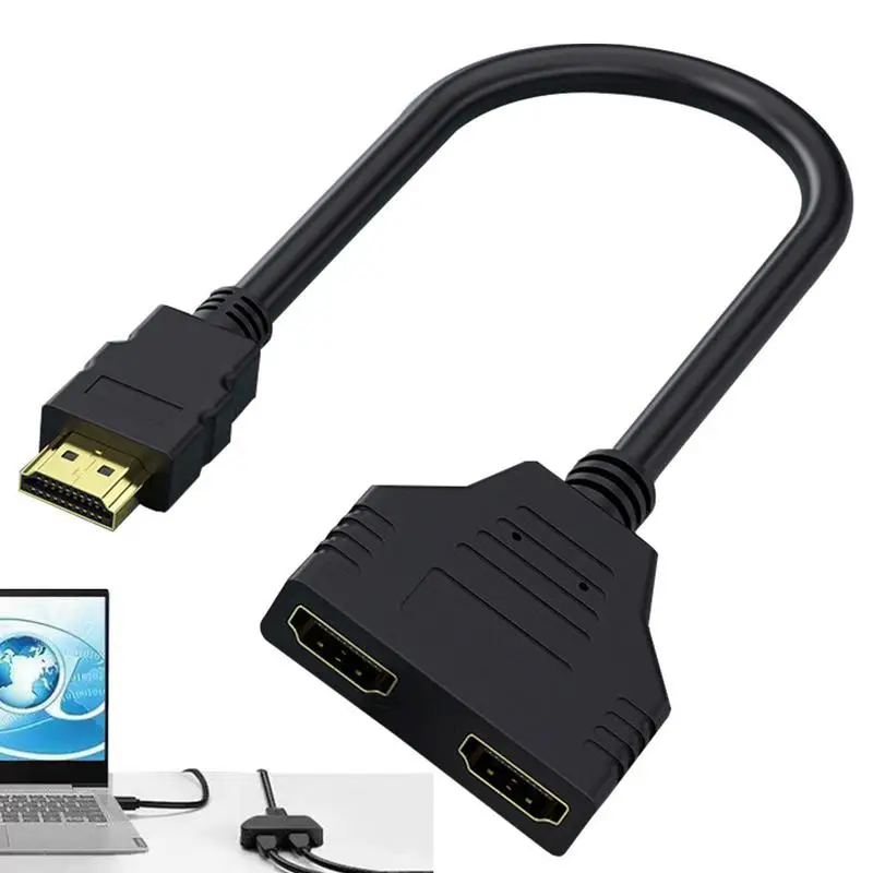 

Splitter Switch Gold-plated Cable Monitor 1 In 2 Out 1080p Switcher For TV HD-DVD Blu-ray HDTV DVD STB Laptop Series