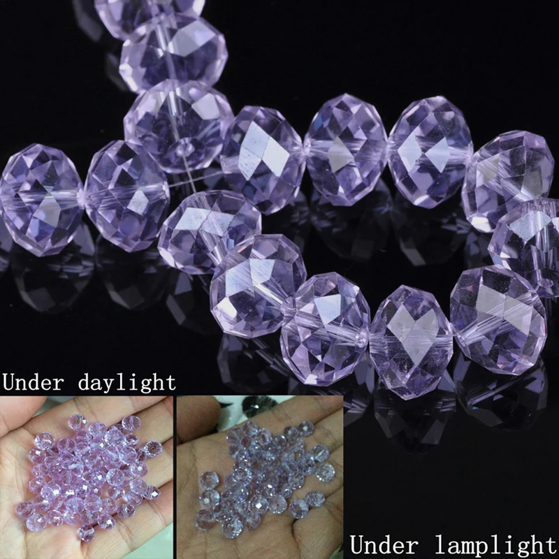 

Rondelle Faceted Czech Crystal Glass Violet Color 3mm 4mm 6mm 8mm 10mm 12mm 14mm 16mm Loose Spacer Beads for Jewelry Making DIY