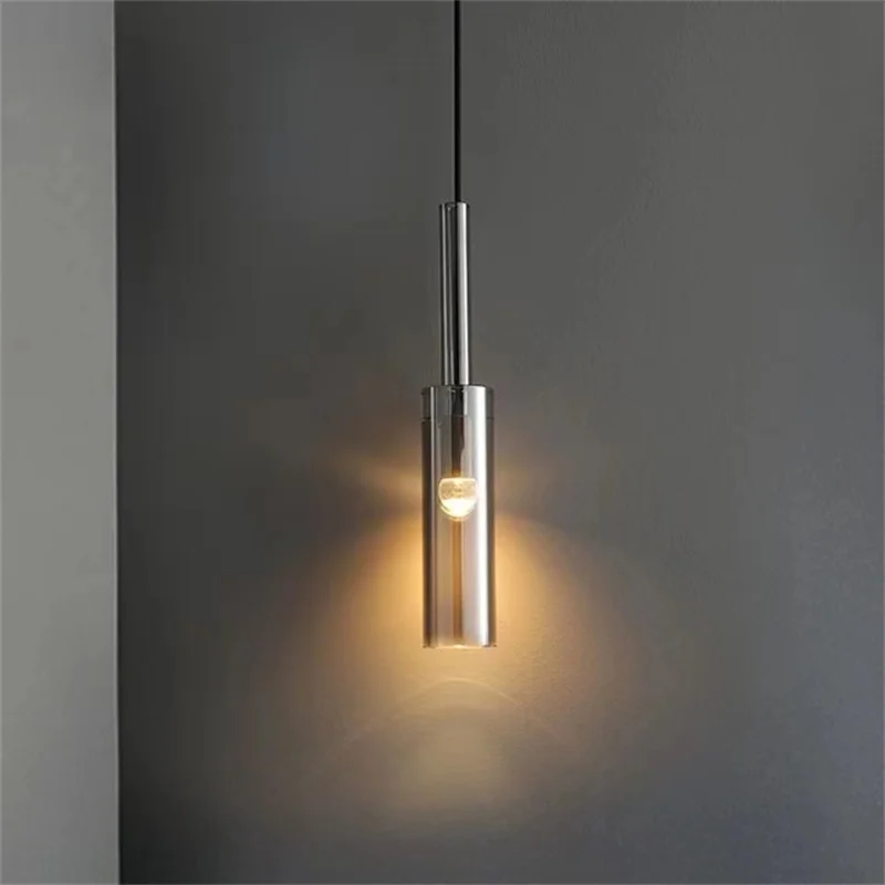 Nordic Copper Crystal Pendant Lights Restaurant Bar Staircase Bedroom Bedside Pendant Lamps Modern Luxury Indoor Lighting